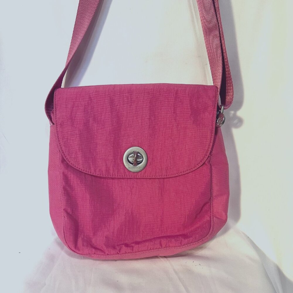 baggalllini Hot Pink/Orange Sherbet Crossbody Small Travel-Adjustable Strap Bag